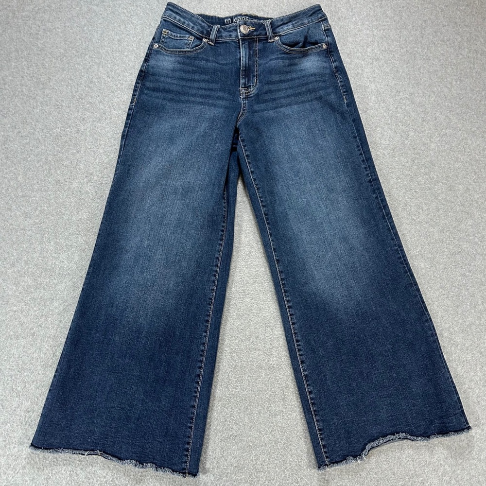 Maurices M Jeans Wide Leg High Rise Womens 10 Short Blue Denim Boho Streetwear